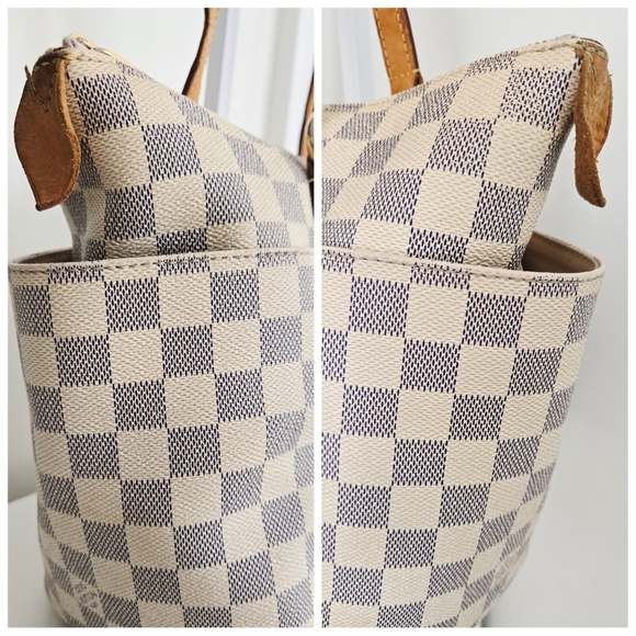 Authentic LOUIS VUITTON LV Totally Azur PM White Damier Checkered Tote - Picture 9 of 16